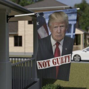 Trump Not Guilty Garden Flag