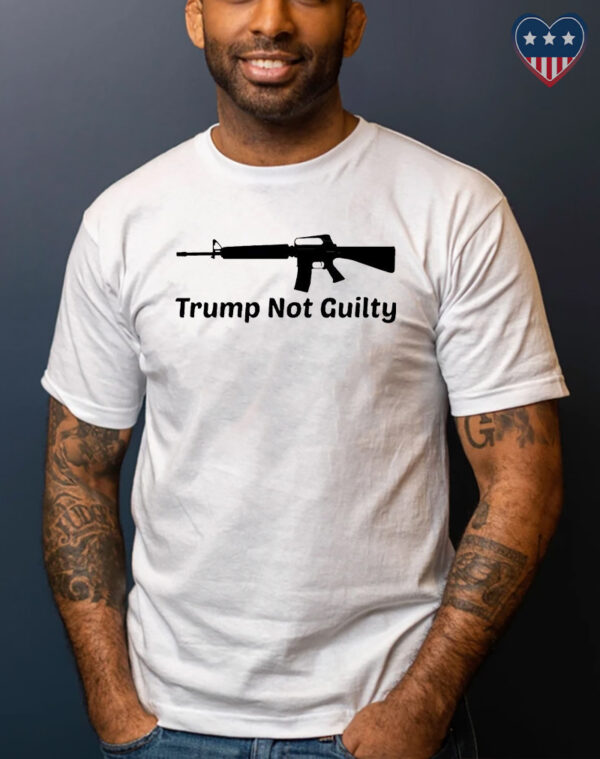 Trump Not Guilty Gun Cotton T-Shirt: Show Your Support for the 45th President - Image 2