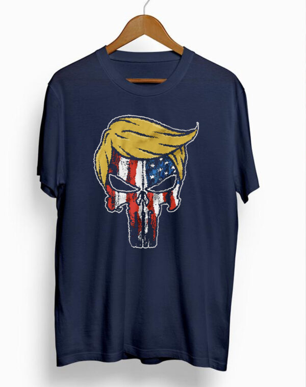 Trump 2024: Skull and USA Flag Patriotic T-Shirt - Image 2