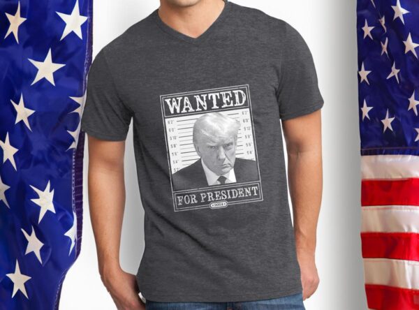 Trump 2024 Wanted: Unisex V-Neck T-Shirt for Patriots - Image 2