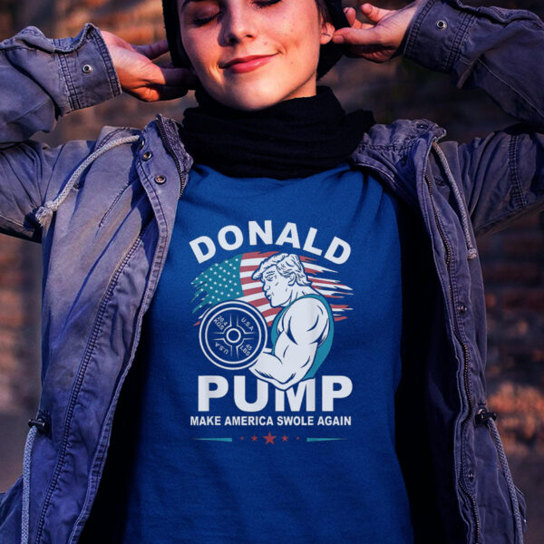 Patriotic Pump: Make America Swole Again with Trump 2024 T-Shirt