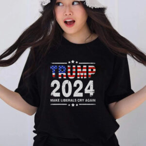 USA Flag President Trump 2024 Make Liberals Cry Again Funny T Shirts