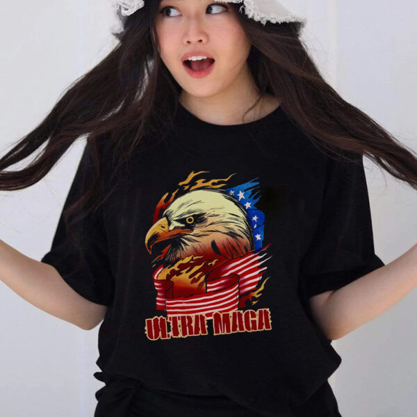 Ultra MAGA Bald Eagle: Show Your Patriotism with Our Anti-Biden Trump 2024 T-Shirt - Image 2