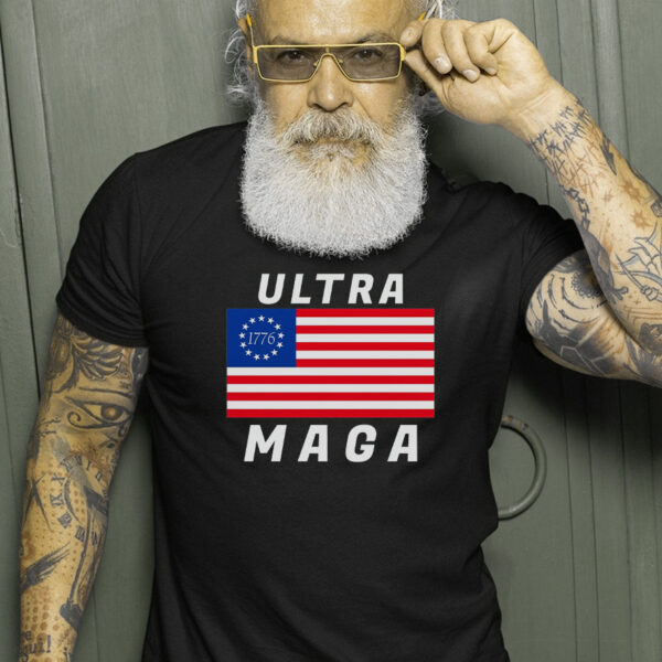 Ultra MAGA Betsy Ross 1776 Flag Trump 2024 Anti Biden Patriotic T-Shirt