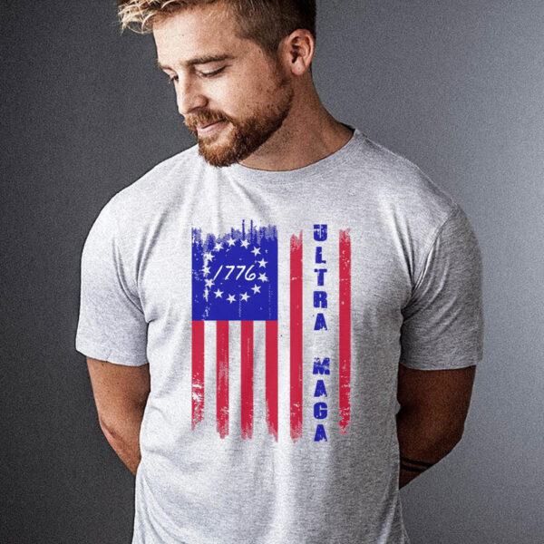 Ultra MAGA Betsy Ross USA Flag Trump 2024 Anti Biden Patriotic T-Shirt - Image 2