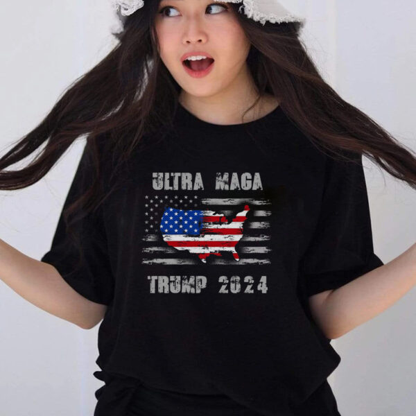 Ultra MAGA Betsy USA Flag Trump 2024 Anti Biden Patriotic T-Shirt