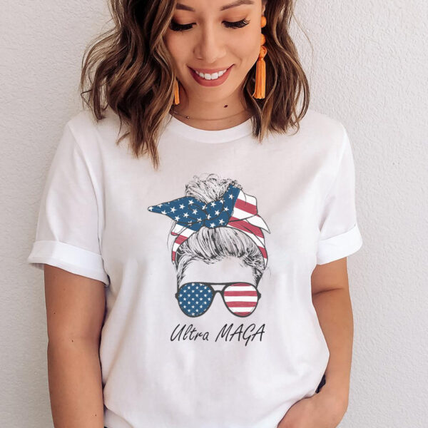 Ultra MAGA Messy Bun Parody: Anti-Biden T-Shirt for Trump 2024