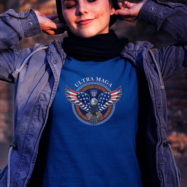 Ultra MAGA USA Eagle Crest Trump 2024 Patriotic T-Shirt - Image 2