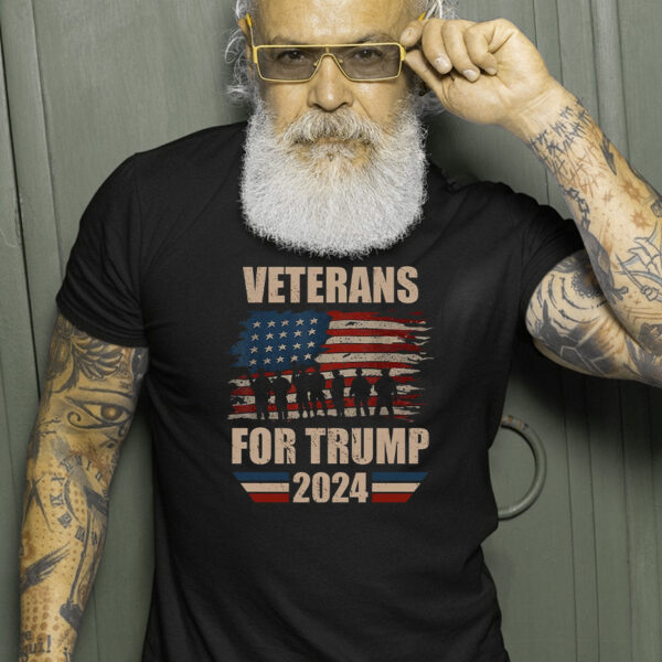 Show Your Support: Veterans For Trump 2024 Pro American Troops T-Shirt