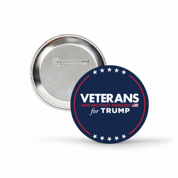 Veterans and Military Families for Trump 3" Buttons - Image 2