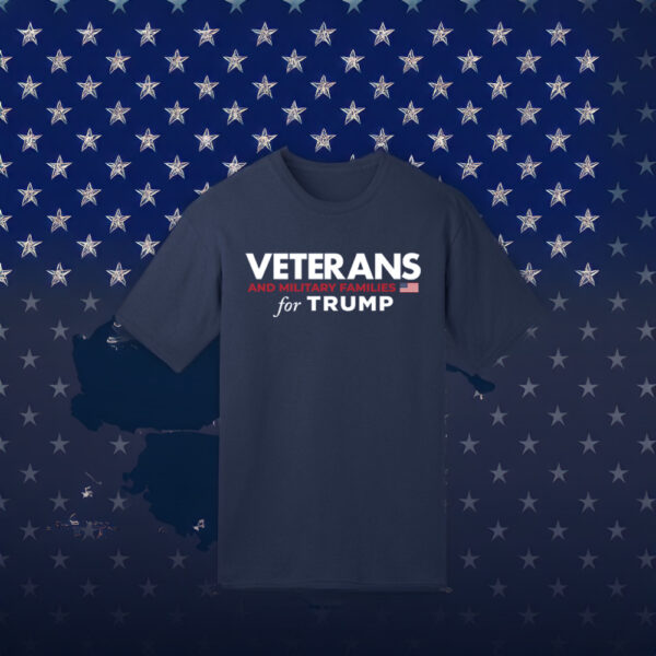 Show Your Support: Veterans and Military Families for Trump Navy T-Shirt - Image 2