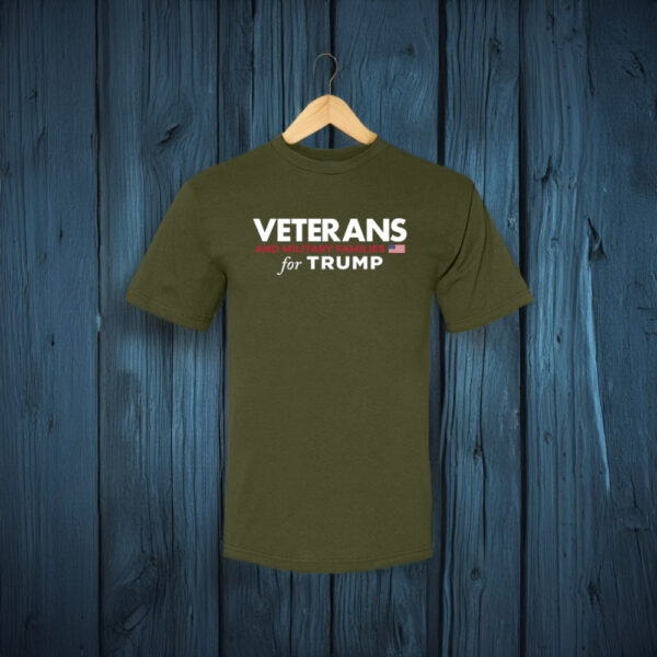 Show Your Support: Veterans and Military Families for Trump Olive T-Shirt