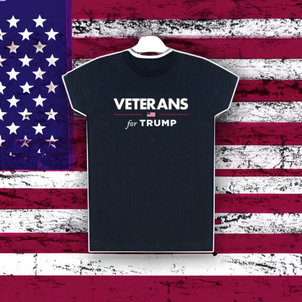 Veterans for Trump Navy Fitted Women's Jersey T-Shirt: Show Your Patriotism and Support