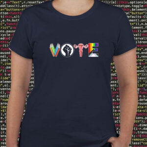 Vote 2024 Books Fist Ovaries LGTBQ T Shirt