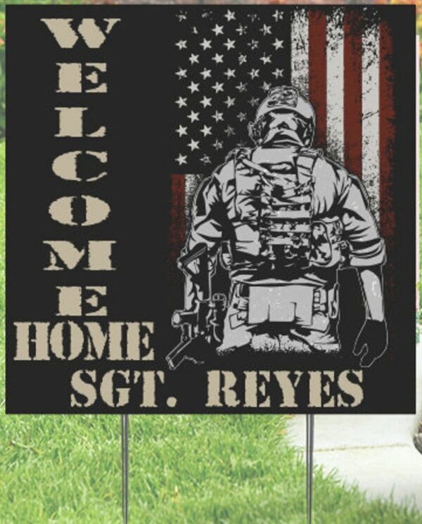 Welcome Home Military Hero Yard Sign - Image 2