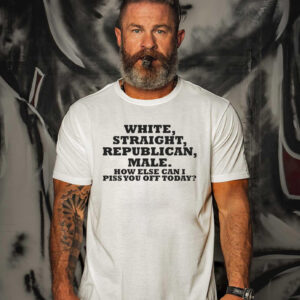 White Straight Republican Male Funny Republican T Shirts 1