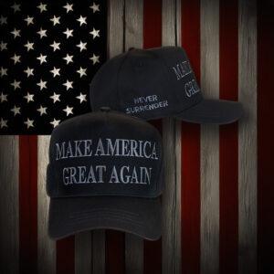 MAGA Black Never Surrender Hat