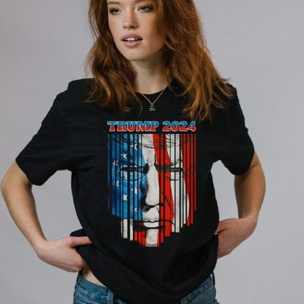 US Flag Face Trump 2024 Vintage Donald Trump 4th of July T-Shirt2