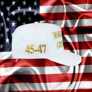 45-47 MAGA hat – White - Gold1