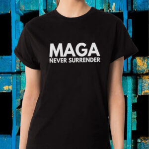 MAGA Never Surrender Dark Trump Elon T-Shirt3