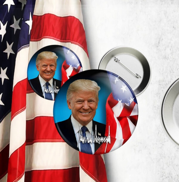 President Donald Trump Photo Pin Button