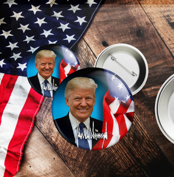 President Donald Trump Photo Pin Button2