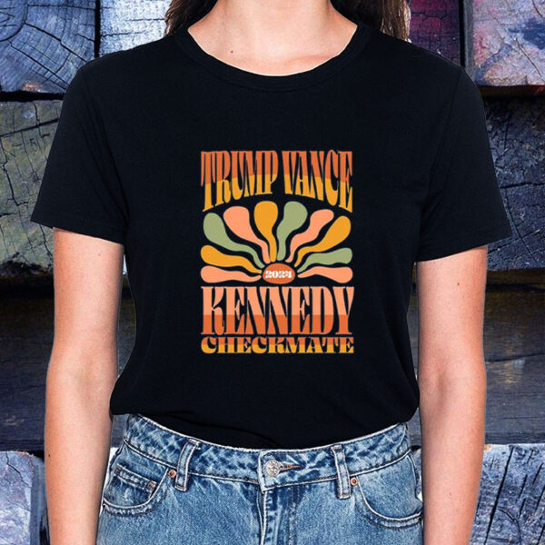 Retro Groovy Trump Vance Kennedy Checkmate T-Shirt ,Trump For President 2024,1