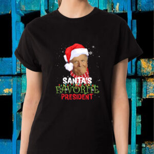 Santa's Favorite President ,Trump Vance Make Christmas Great Again - Humorous Christmas T-Shirt2