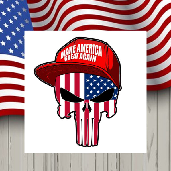 Trump Skull Make America Great Again sticker, MAGA Car Magnets4