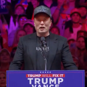 dark, gothic MAGA hat at Trump's Madison Square Garden rally2