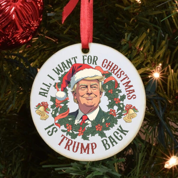 All I Want For Christmas Is Trump Back , Trump 2024 Christmas ornament3