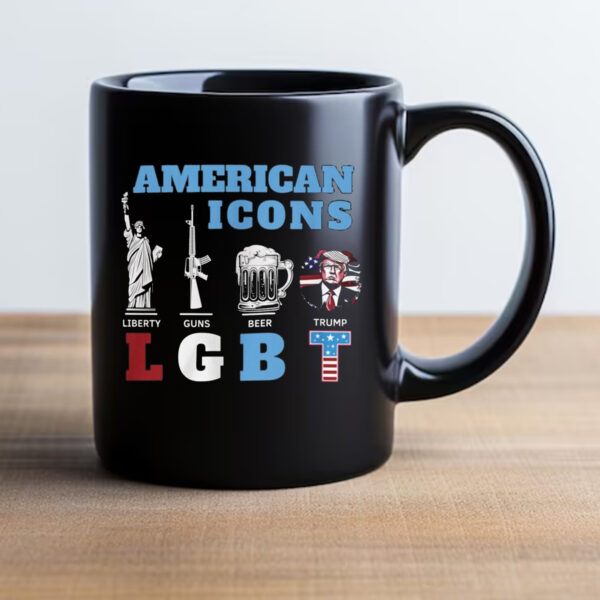 American Icons Liberty Guns Beer Trump LGBT Mug 20242