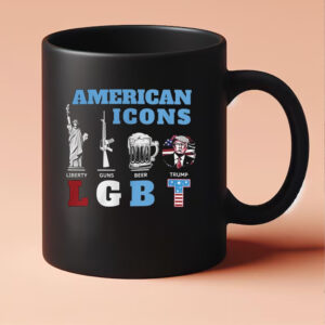 American Icons Liberty Guns Beer Trump LGBT Mug 20243