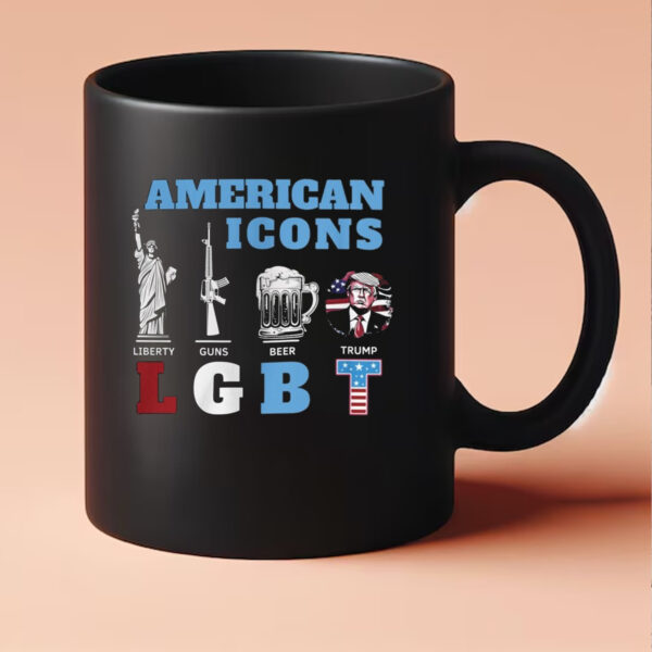 American Icons Liberty Guns Beer Trump LGBT Mug 20243