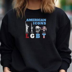 American Icons Liberty Guns Beer Trump LGBT T-Shirt 20241