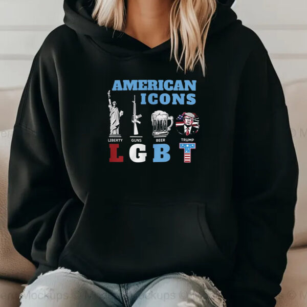 American Icons Liberty Guns Beer Trump LGBT T-Shirt 20242