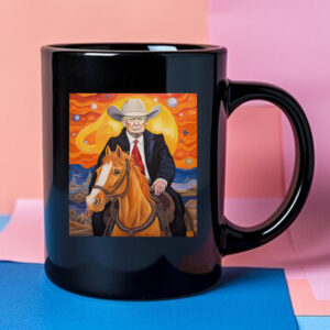 Art Cowboy Trump Riding a Horse Mug 2024