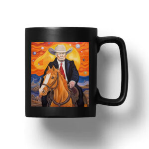 Art Cowboy Trump Riding a Horse Mug 20241