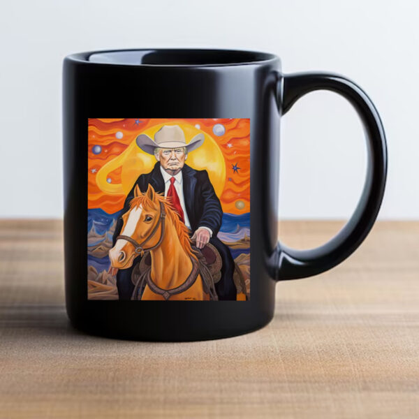 Art Cowboy Trump Riding a Horse Mug 20242