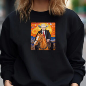 Art Cowboy Trump Riding a Horse T-Shirt 20241