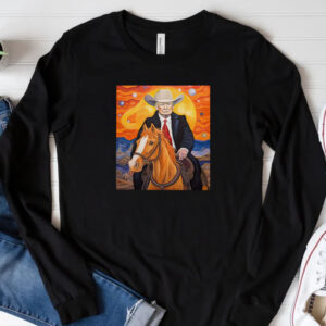 Art Cowboy Trump Riding a Horse T-Shirt 20243