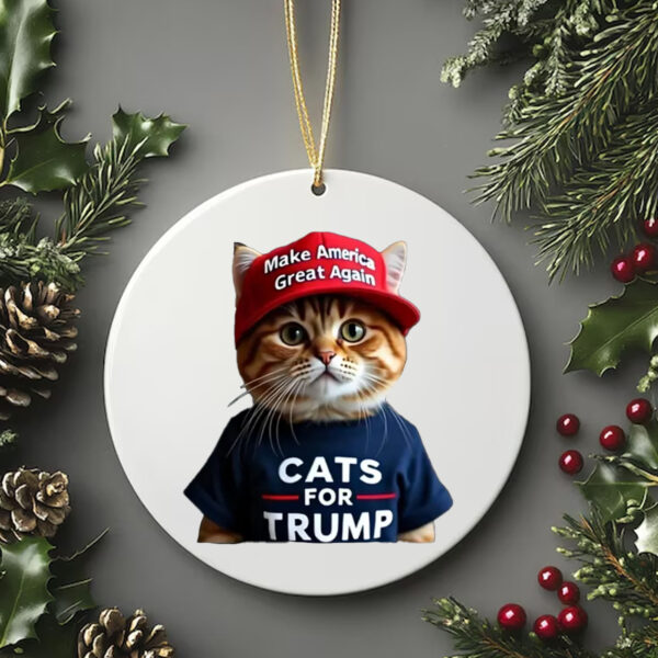 Cats For Trump Maga 2024 Ornament , Cats Lives Matter Trump 2024