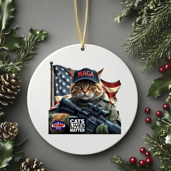 Cats Lives Matter Maga Trump 2024 Ornament , Cats Lives Matter Trump 2024