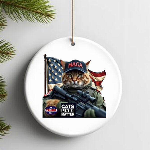 Cats Lives Matter Maga Trump 2024 Ornament , Cats Lives Matter Trump 20242