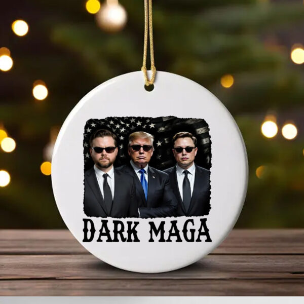 DARK MAGA JD Vance Trump Elon Musk Ornament1