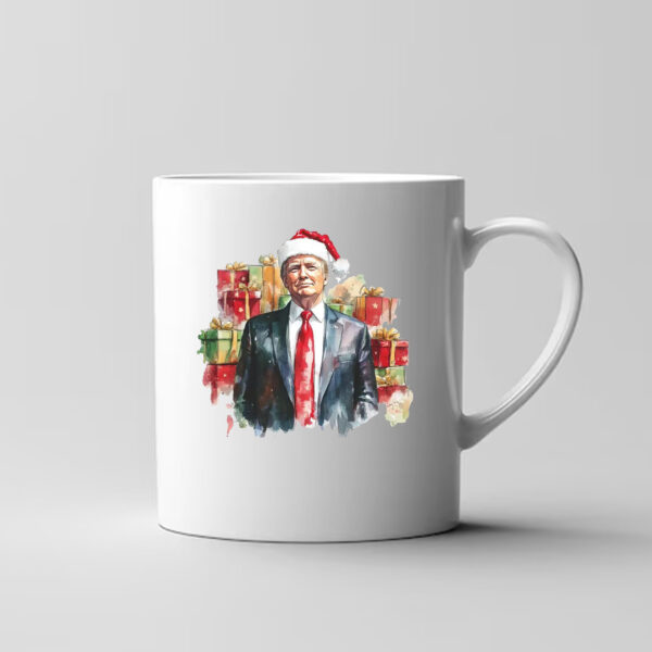 Donald Trump Christmas Mug , MAGA Holidays , Trump with Santa3