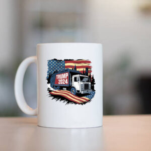 Donald Trump Garbage Truck Election 2024 Mug , MAGA Design Donald Trump 1