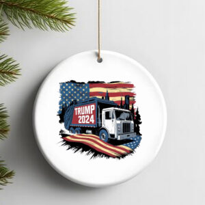 Donald Trump Garbage Truck Election 2024 Ornament , MAGA Design Donald Trump 2