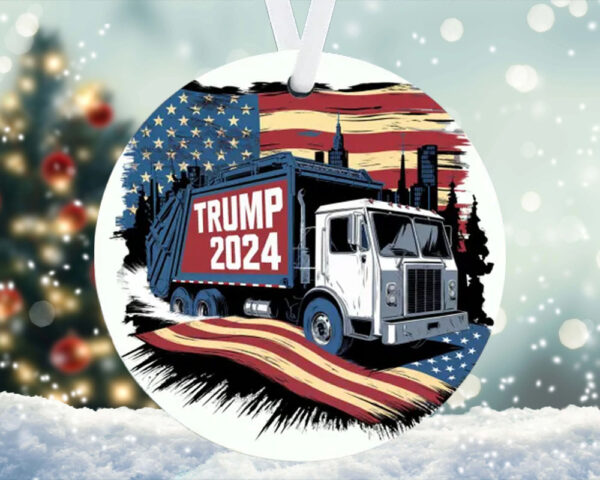 Donald Trump Garbage Truck Ornament