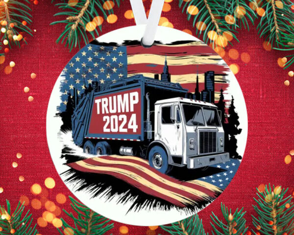 Donald Trump Garbage Truck Ornament2